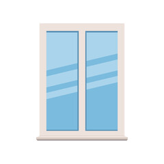 object Windows in white frames. Interior and exterior elements.