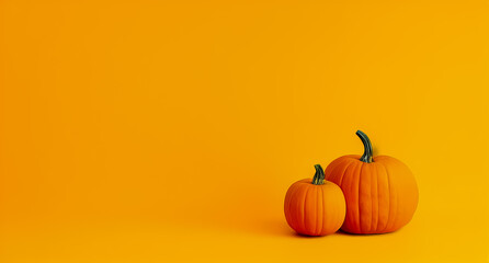 Halloween Pumpkin with yellow background