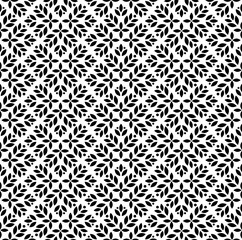 Flower geometric pattern. Seamless vector background. White and black ornament