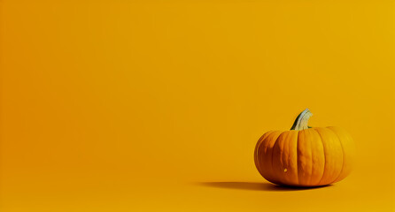 Halloween Pumpkin with yellow background © artshake