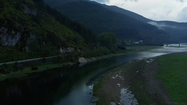 Aerial footage of river Trebisnjica, Bosnia-Herzegovina