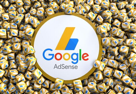 google adsense, social media 3d icon