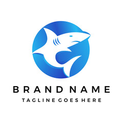 Wild shark Logo design vector illustration