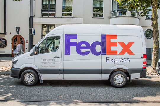 Fed Ex Van At Amsterdam The Netherlands 2018