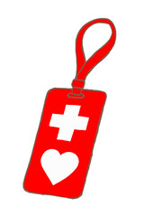 かわいいヘルプマークの手描きイラスト