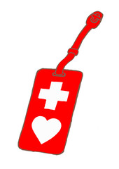 かわいいヘルプマークの手描きイラスト