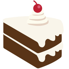 Christmas and Birthday Cake Slice Illustration