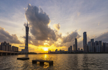 Guangzhou Zhujiang New Town financial district, Guangdong, China.	
