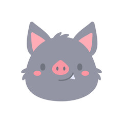 cartoon vampire bat face cute mammal