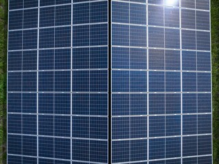 Top down view of solar panels