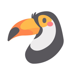 Hornbill vector. cute animal face design for kids