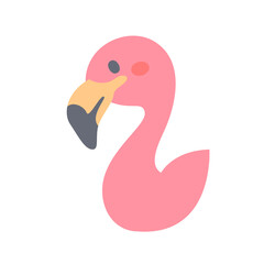 Flamingo vector. cute animal face design for kids