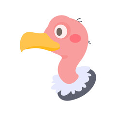 Vulture vector. cute animal face design for kids