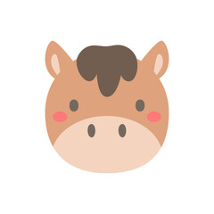 Horse vector. Cute animal face. design for kids