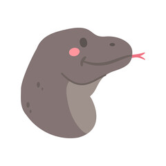 Komodo dragon vector. cute animal face design for kids