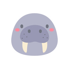 Sea lion vector. cute animal face design for kids