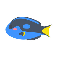 Sea fish vector. cute animal face design for kids
