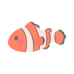 Sea fish vector. cute animal face design for kids