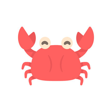 Crab vector. Cute animal face. design for kids