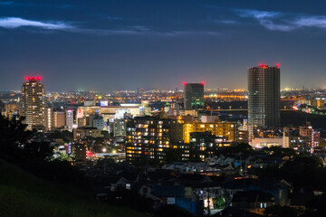 Fototapeta na wymiar 東京都多摩市 聖蹟桜ヶ丘、桜ヶ丘公園、ゆうひの丘からの夜景