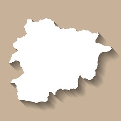 Fototapeta na wymiar Andorra vector country map silhouette