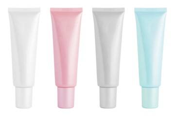 Collection of cosmetic tube isolated