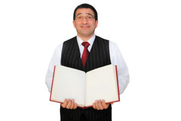 Gesture series: Waiter holds menu.