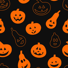 Halloween seamless pattern with pumpkins. Great for kids and home decor projects. Surface background design.