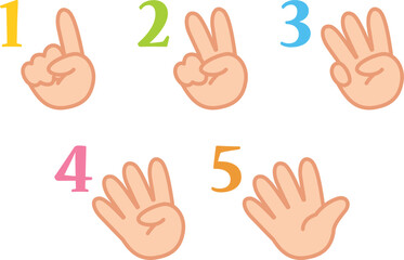 指でカウント　数字　アイコン