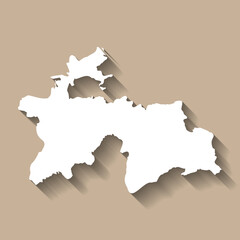 Tajikistan vector country map silhouette