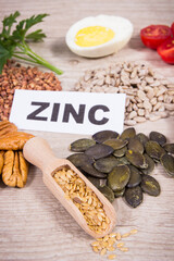 Healthy food as source natural zinc, fiber and other vitamins or minerals
