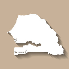 Senegal vector country map silhouette