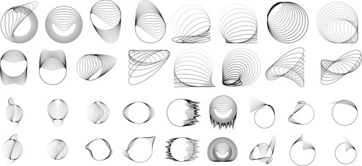 Lines in Circle Form . Spiral Vector Illustration .Technology round. Wave Logo . Design element . glitched lines .Abstract Geometric round shape 