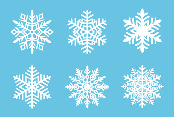 Obraz premium Set of christmas snowflakes design vector element 