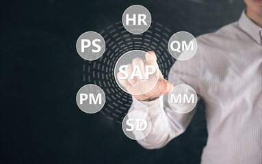 Internet, business, technology and network concept. SAP System Software Automation concept on...