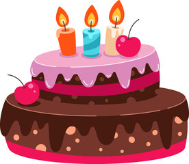 Birthday cake with candles illustration