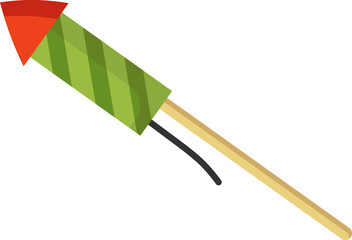 Firecracker rocket Party Celebration Element. Vector illustration