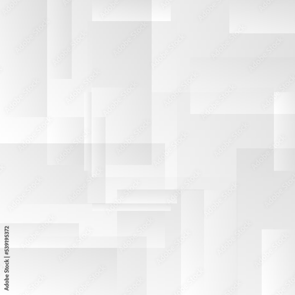 Poster Abstract white and gray gradient background. Modern minimalist design. Vector illustration with simple shapes like circle, square, rectangle. Monochrome light 3d futuristic design