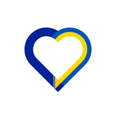 unity concept. heart ribbon icon of bosnian and ukrainian flags. vector illustration isolated on white background
