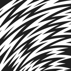 Abstract black and white background with seamless curved zigzag lines pattern