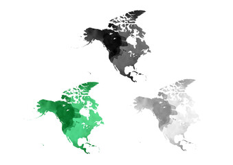 北アメリカ（水彩）3色セット