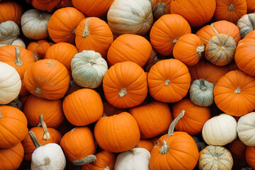 Bunch of different coloured Pumpkins © artshake
