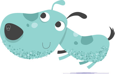  Vector illustration of a cute little jumping dog 