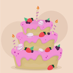 birthday cake with candles