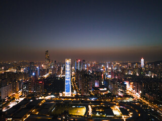 Fototapeta na wymiar Sunset view of the center of Guangzhou