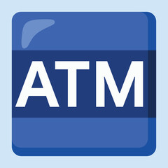 Automated Teller Machine ATM isolated vector sign.