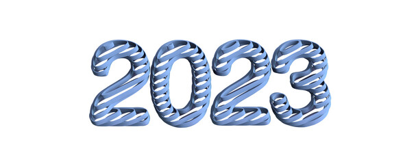 Typography design of 2023 with 3d style