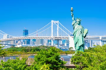 Badkamer foto achterwand Vrijheidsbeeld 東京　お台場海浜公園の自由の女神像