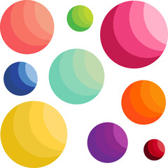 PNG colorful,gradient circle,ball, geometry shape isolated.