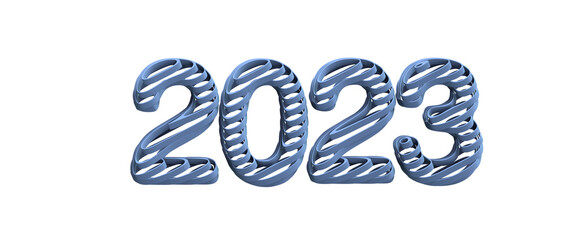 Typography design of 2023 with 3d style